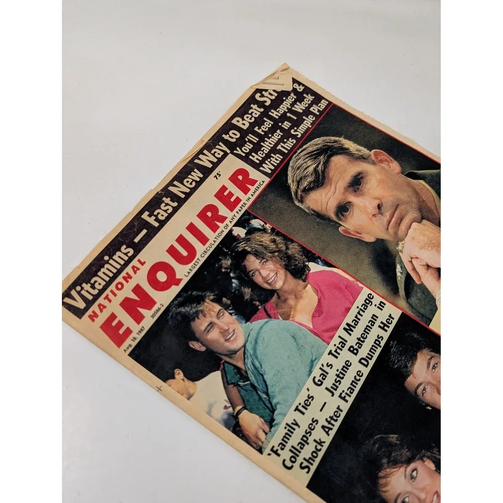 National Enquirer Magazine‎ 1987 Oliver North Valerie Harper Justine Bateman 80s